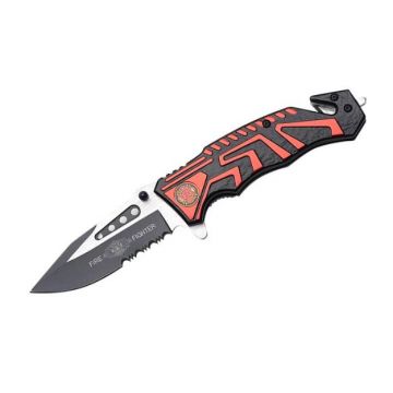 Fire Fighter Style Action Assist Tactical Folding Knife 4.5"